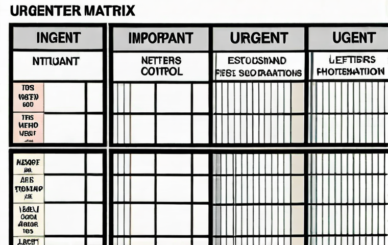 **
* **Prompt:** Eisenhower Matrix visualized. Quadrants labeled "Urgent & Important," "Important Not Urgent," "Urgent Not Important," "Neither." A stressed solopreneur is sorting tasks, gaining clarity and control. Clean, modern design, productivity-focused.
**